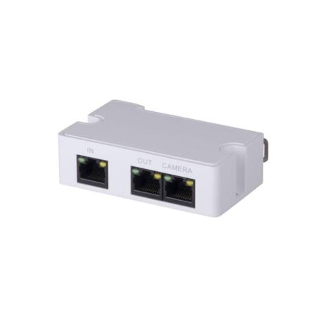 Dieser Passive PoE Extender und Daten Mini-Verteiler dient zur Kaskadierung von bis zu 3 IP Kameras über eine Zuleitung im PoE Netzwerk