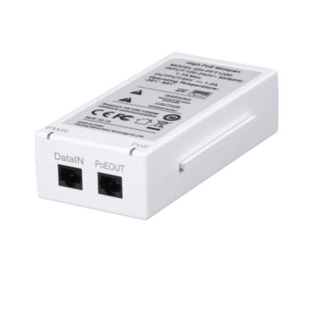 Dieser High PoE Midpan Injektor mit 60W dient u.a. zur Stromversorgung von PoE/ PoE+/ Hi-PoE 