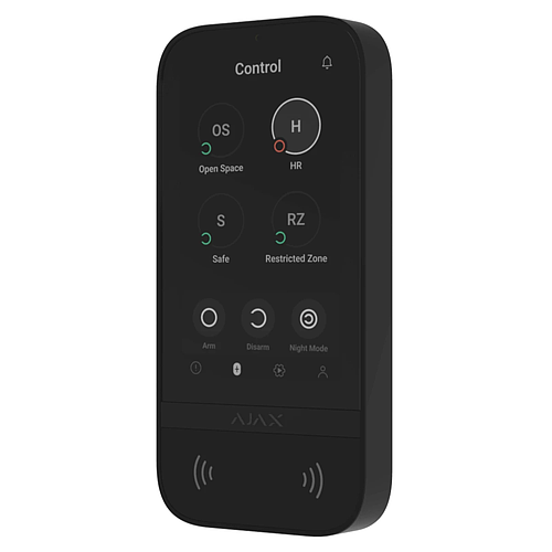 AJAX | Bedienteil | Touchscreen | Autorisierung per Tag + Code + Smartphone | Schwarz | Keypad Touch