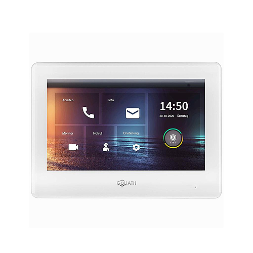Hybrid IP & 2-Draht BUS Video Türsprechanlage | 7 Zoll | 2.5D Glas | Bildspeicher | Weiß